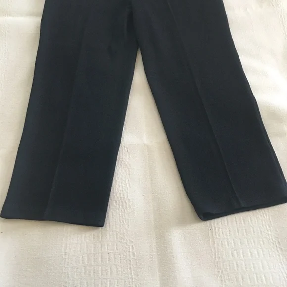 St John Basics Santana Knit Pleated Pants Size 12 Black Wool Blend Designer - Picture 6 of 13